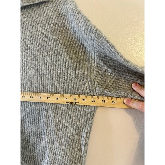 Velvet by Graham & Spencer Shay  Polo Grey Wool Blend Ribbed Sweater Capsule XS - Picture 8 of 9